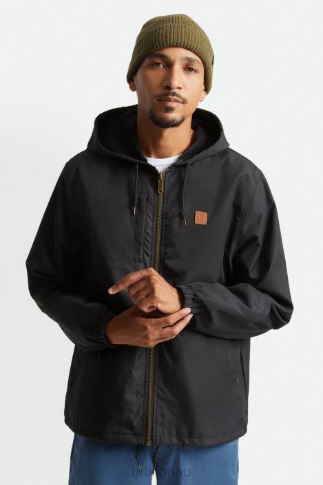 Apparel Black Brixton 0FDH142 Men Claxton Beta Zip Hood Jacket