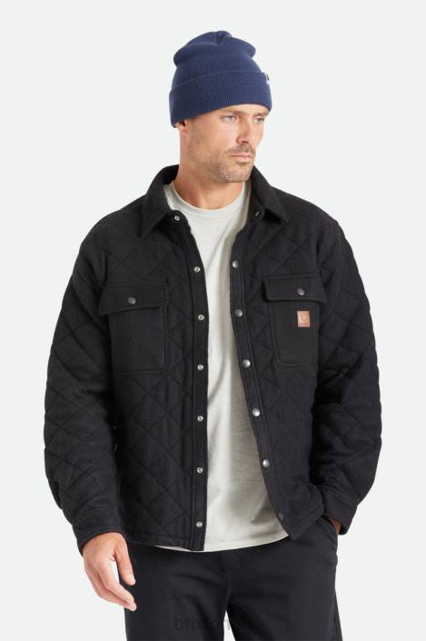 Apparel Black Brixton 0FDH145 Men Cass Quilted Fleece Jacket