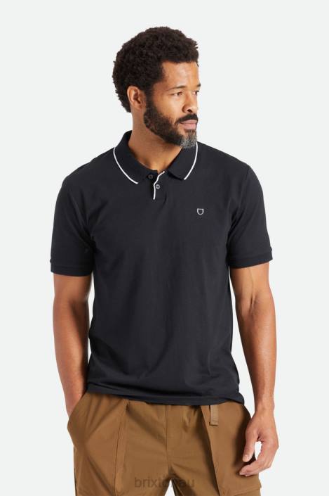 Apparel Black Brixton 0FDH123 Men Proper S/S Polo Knit