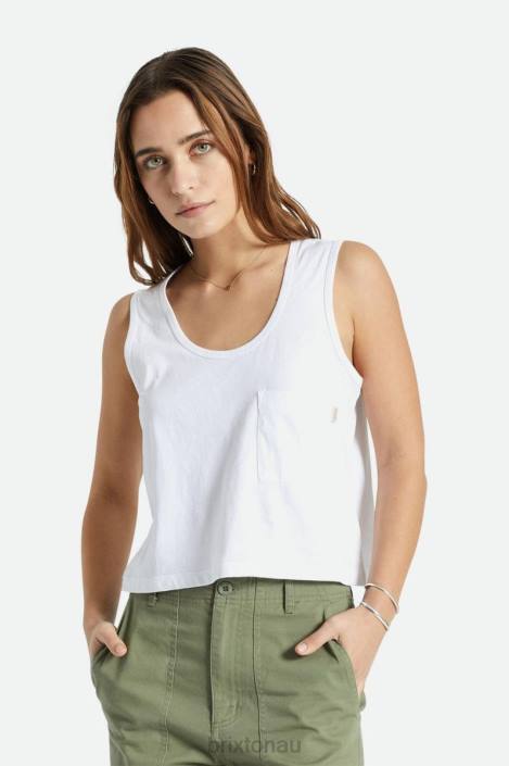 Apparel White Brixton 0FDH434 Women Carefree Pocket Tank